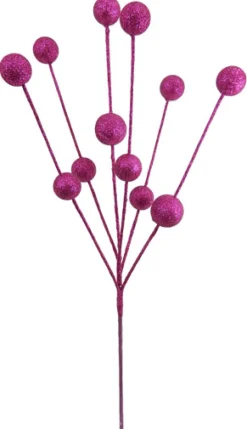 Hot Christmas Forever BALL SPRAY 16″ FUCHSIA GLITTER