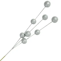 New Christmas Forever BALL SPRAY 25″ SILVER GLITTER