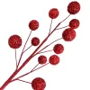 Best Christmas Forever BALL SPRAYS 29.5″X11 RED TINSEL GLTR.