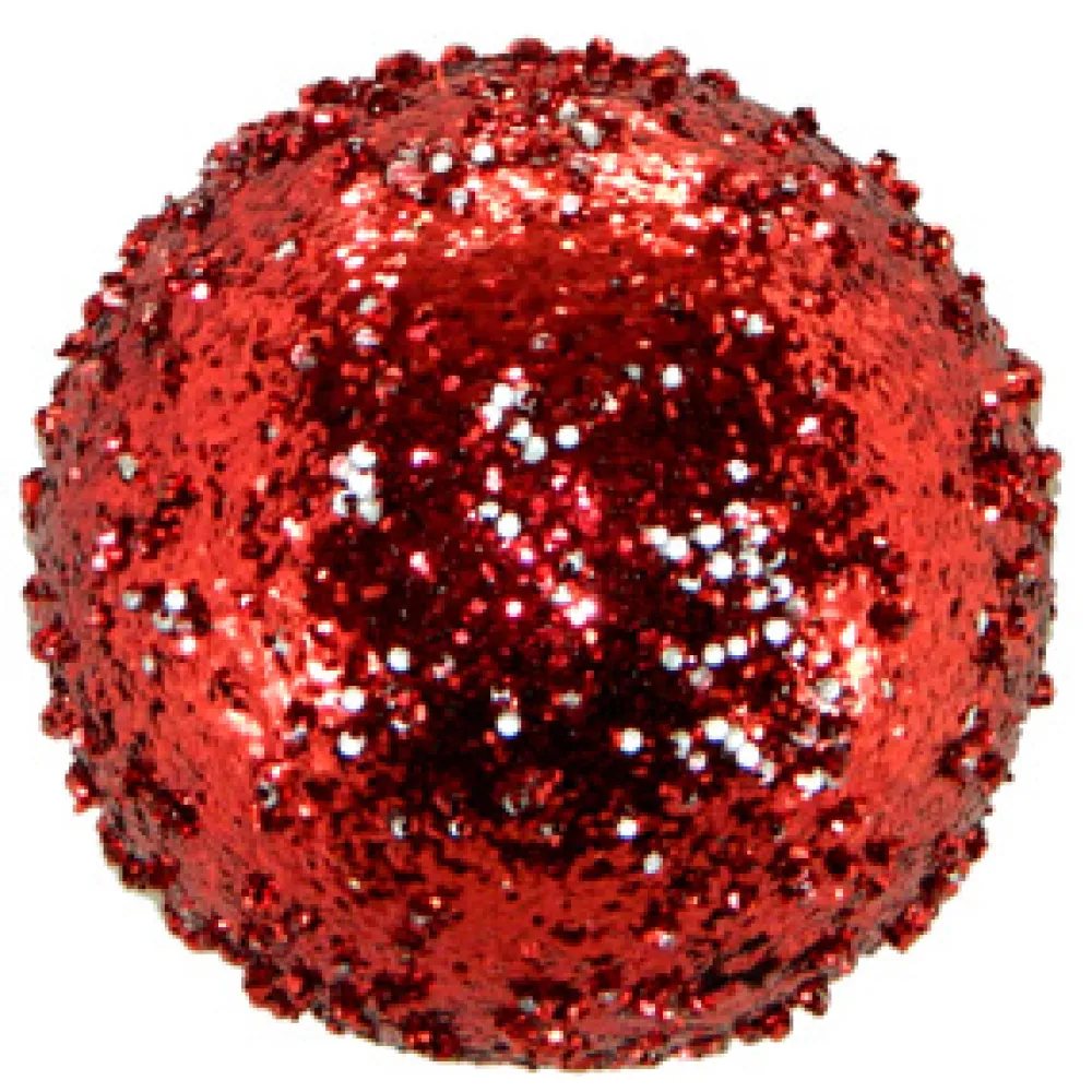 Outlet Christmas Forever BALL VINTAGE ICE GLITTER 100MM RED