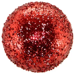 Discount Christmas Forever BALL VINTAGE ICE GLITTER 150MM RED