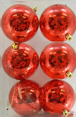 Discount Christmas Forever BALLS BOXED MERCURY FINISH 6PC 80MM RED