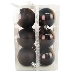 Clearance Christmas Forever BALLS BOXED 12PC 60MM BLACK SHINY/ MATT