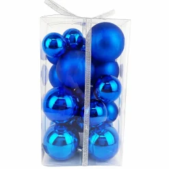 Outlet Christmas Forever BALLS BOXED 27PC 50/60/80MM BLUE SHINY/ MATT