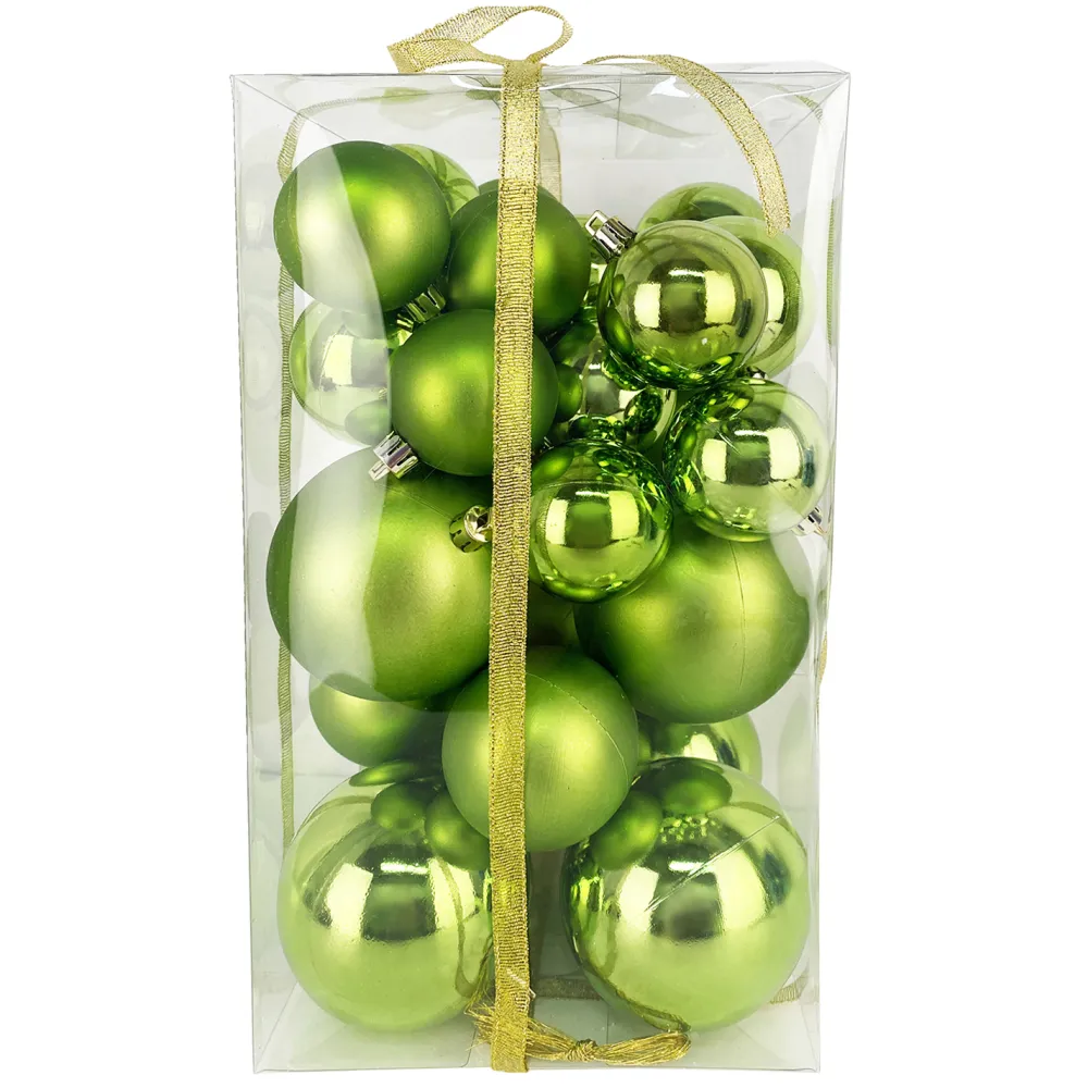 Discount Christmas Forever BALLS BOXED 27PC 50/60/80MM CHARTREUSE SHINY/ MATT