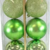Best Christmas Forever BALLS BOXED 6PC 100MM CHARTREUSE SHINY/ MATT