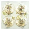 Online Christmas Forever BALLS BOXED 4PC 80MM CLEAR W/ CHAMPAGNE SEQUIN