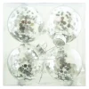 Online Christmas Forever BALLS BOXED 4PC 80MM CLEAR W/SILVER SEQUIN