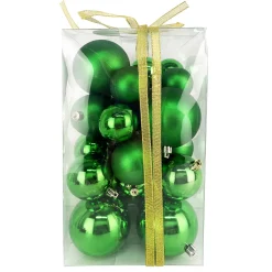 Sale Christmas Forever BALLS BOXED 27PC 50/60/80MM GREEN SHINY/ MATT