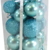 Outlet Christmas Forever BALLS BOXED 36PC 20/30/40MM ICE BLUE SHINY/ MATT
