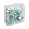 Best Christmas Forever BALLS BOXED 4PC 80MM ICE BLUE MATT/SHINY DIAMOND CUT