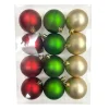 Clearance Christmas Forever BALLS BOXED 12PC 60MM MATT RED/GREEN/GOLD
