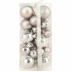 Hot Christmas Forever BALLS BOXED 36PC 20/30/40MM PEWTER SHINY/ MATT