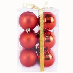 Online Christmas Forever BALLS BOXED 12PC 60MM RED SHINY/ MATT