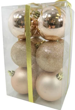 Discount Christmas Forever BALLS BOXED 12PC 60MM ROSE GOLD SHINY/ MATT