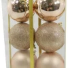 Clearance Christmas Forever BALLS BOXED 6PC 80MM ROSE GOLD SHINY/ MATT