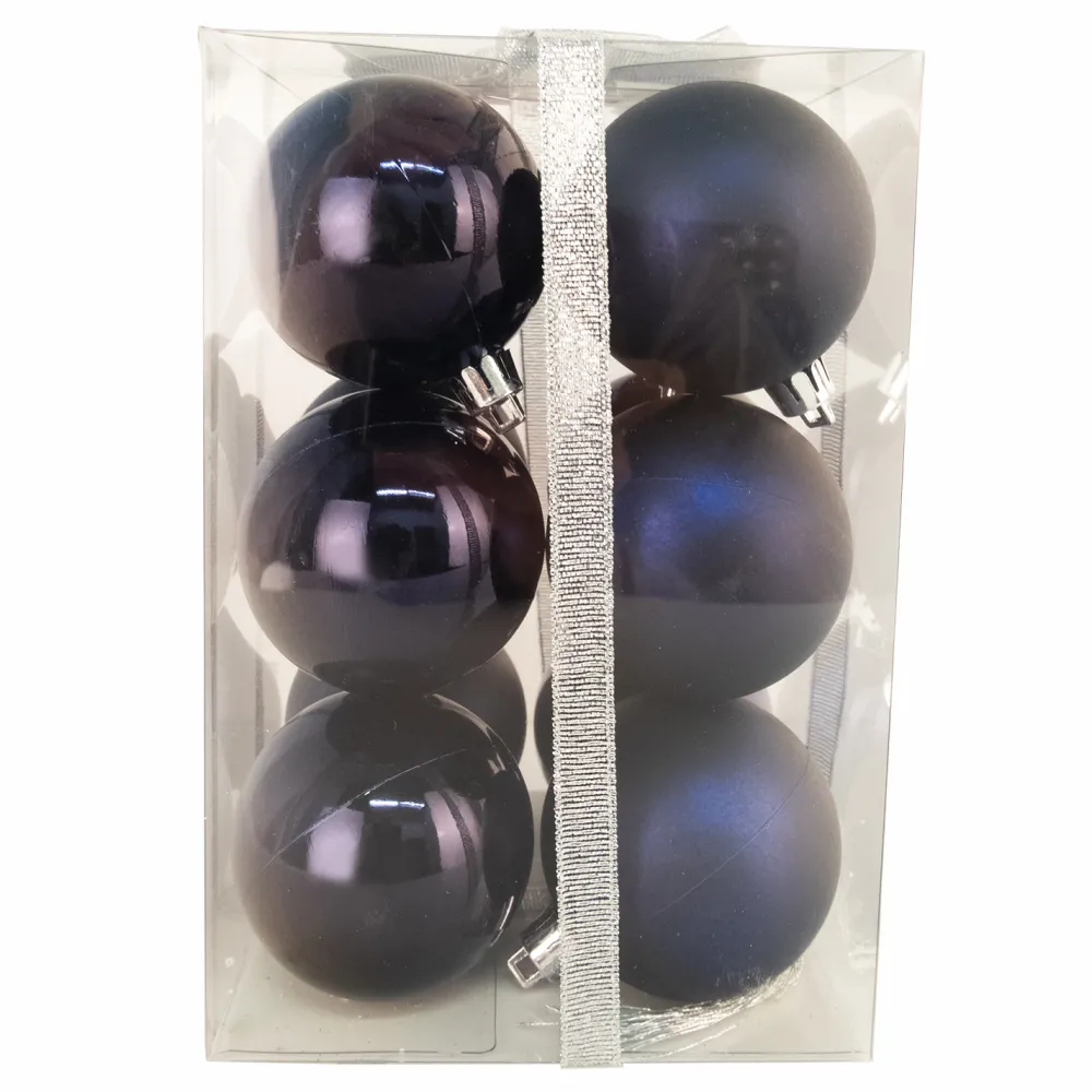 Hot Christmas Forever BALLS BOXED 12PC 60MM ROYAL BLUE SHINY/ MATT