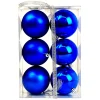 Christmas Forever BALLS BOXED 6PC 80MM ROYAL BLUE SHINY/ MATT