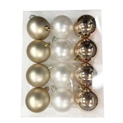 Online Christmas Forever BALLS BOXED 12PC 60MM SHINY/PEARL/MATT – ROSE GOLD/WHITE/LT. CHAMPAGNE