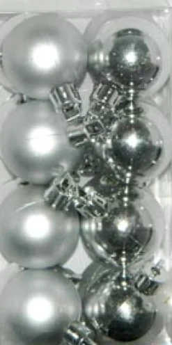 Outlet Christmas Forever BALLS BOXED 16PC 35MM SILVER SHY/ MATT