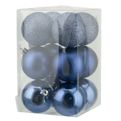 Outlet Christmas Forever BALLS BOXED 12PC 60MM STEEL BLUE SHINY/ MATT