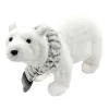 Best Christmas Forever BEAR WHITE WALKING 9″ FUR W/ GRAY SCARF