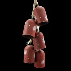 Outlet Christmas Forever BELL RED 14.5″ X5 DOOR HANGER ANTIQUE FINISH