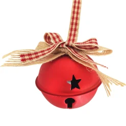 Online Christmas Forever BELL RED 2.5″/60MM W/ PLAID RIBBON