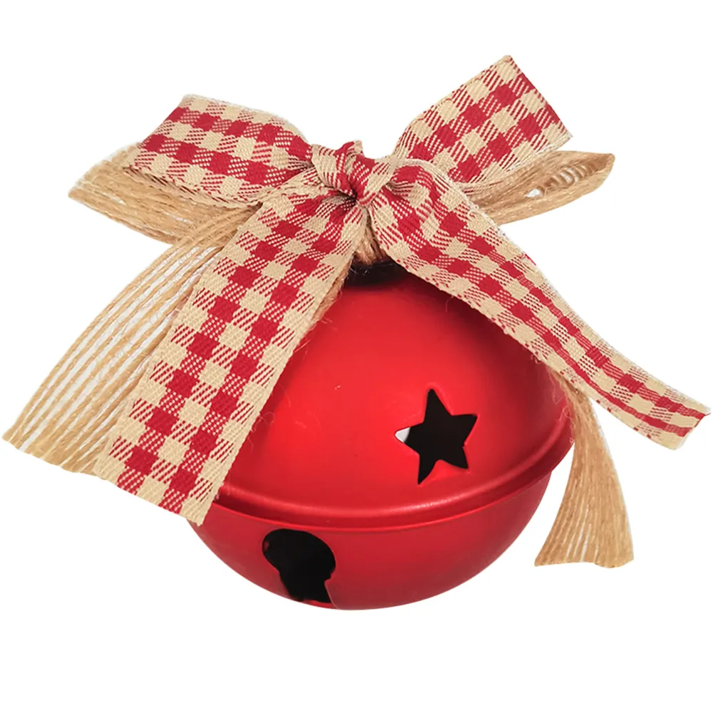 Sale Christmas Forever BELLRED 3.5″/80MM RED W/ PLAID RIBBON