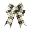 Discount Christmas Forever BOW BLACK/ WHITE PLAID 7″ X 12″