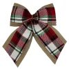 New Christmas Forever BOW BULRAP/PLAID 12″