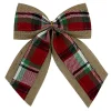 Discount Christmas Forever BOW BURLAP/PLAID 10.5″