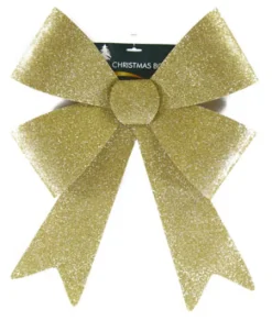 Outlet Christmas Forever BOW GOLD GLITTER 20″X 26″