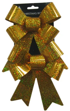 Best Christmas Forever BOW GOLD LASER 5.5″ X 8″ 2PCS.