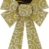 Online Christmas Forever BOW GOLD/ WHITE GLITTER 8″ X 12″ SWIRL PATTERN