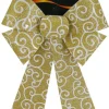 Discount Christmas Forever BOW GOLD/ WHITE GLITTER 9″ X 14″ SWIRL PATTERN