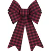 Clearance Christmas Forever BOW RED/ BLACK 9″ X 15″ BUFFALO PLAID