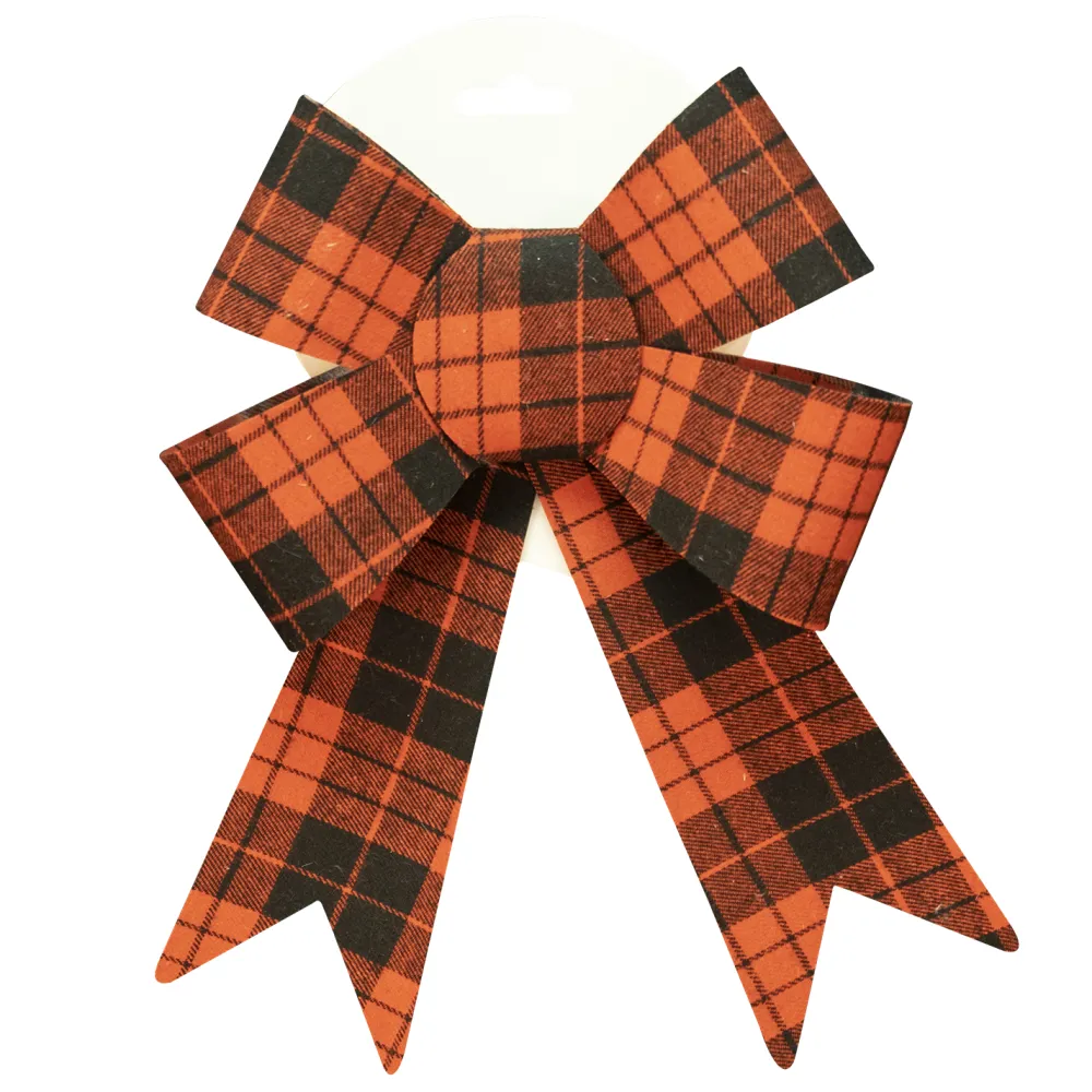 Hot Christmas Forever BOW RED/ BLACK PLAID 7″ X 12″