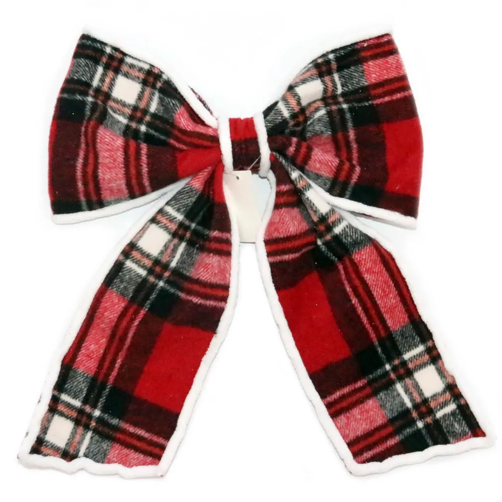 Best Christmas Forever BOW RED/ BLACK/ WHITE PLAID 11″ X14″
