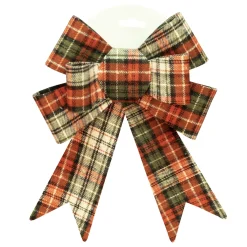 Hot Christmas Forever BOW RED/ GREEN/ IVORY PLAID 7″ X 12″