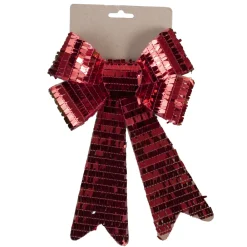 New Christmas Forever BOW RED SEQUIN 6″ X 10″