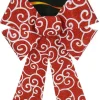 Discount Christmas Forever BOW RED/ WHITE GLITTER 9″ X 14″ SWIRL PATTERN