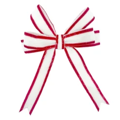 Sale Christmas Forever BOW RED/WHITE W/ WIRE EDGE15.5″ W/ GLITTER