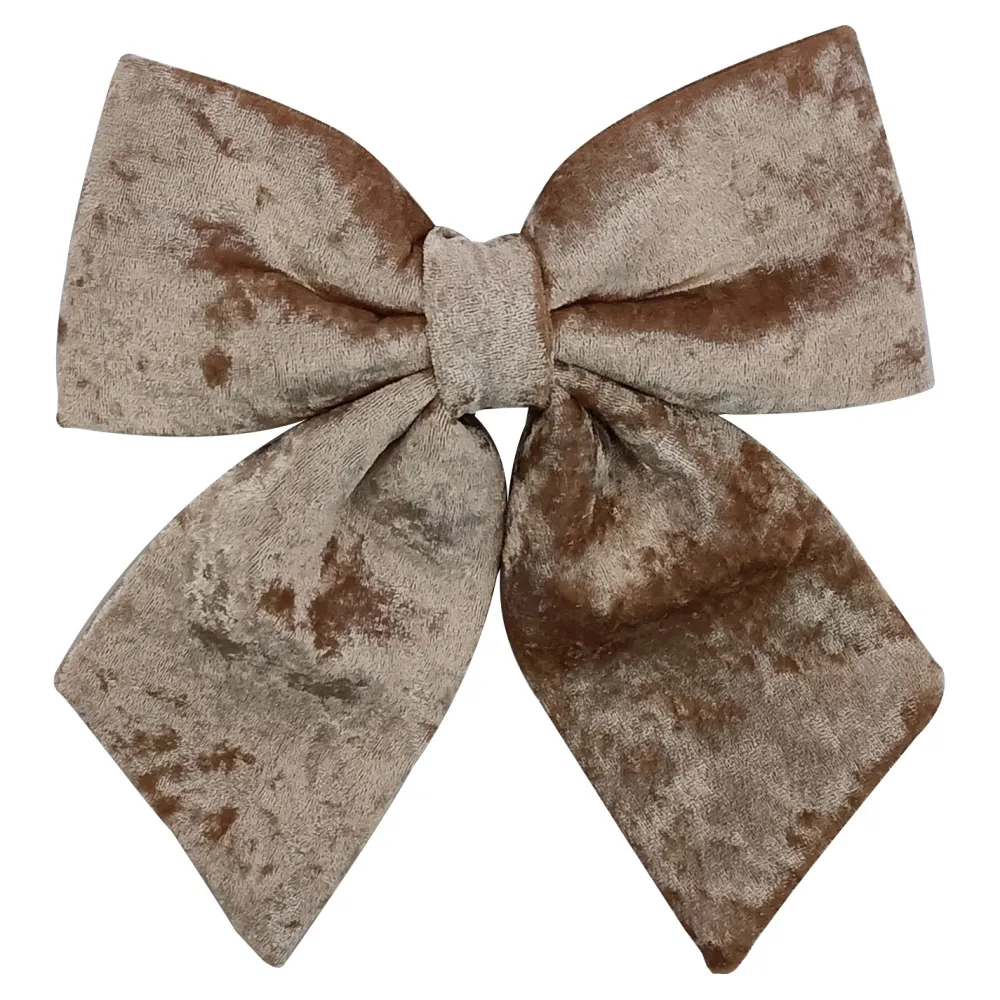 Christmas Forever BOW SPONGE/FABRIC 8.5″ ROSE GOLD VELVET