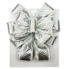 Hot Christmas Forever BOW TREE TOPPER 11″ X 31″ SHINY SILVER WITH VELVET TRIM