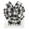 Hot Christmas Forever BOW TREE TOPPER 11″ X 31″ WHITE/BLACK BUFFALO PLAID