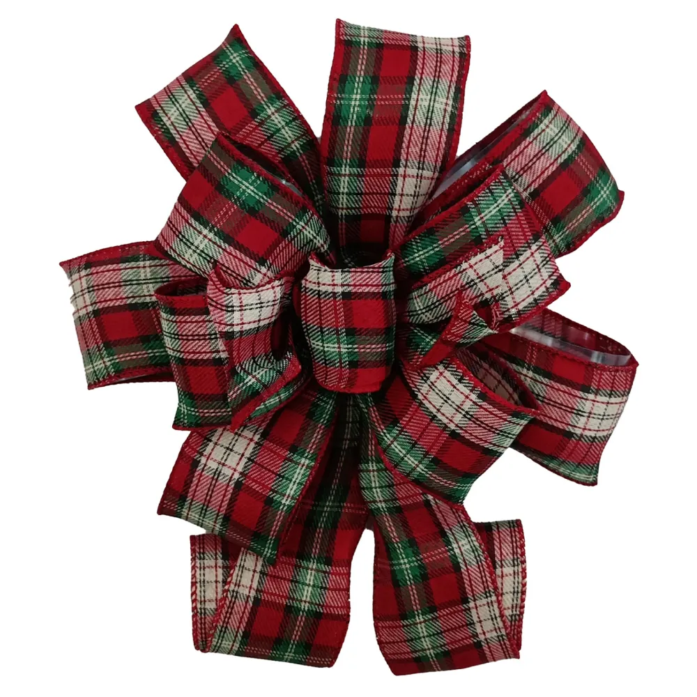 Best Christmas Forever BOW TREE TOPPER 11″x31″ PLAID