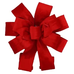 Discount Christmas Forever BOW TREE TOPPER 11″x31″ RED VELVET