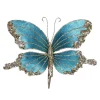 Best Christmas Forever BUTTERFLY TEAL 9″ X 5.5″ VELVET W/ CHAMPAGNE GLITTER & SEQUINS W/ CLIP