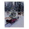 Best Christmas Forever CANVAS 6″X8″ 20 FIBERS SLEIGH W/TRE REINDEER